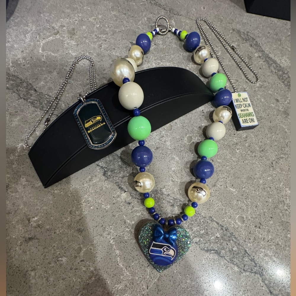 3 Seattle Seahawks Vintage Necklaces